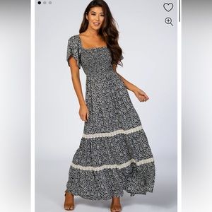 NEW Black Floral Lace Dress